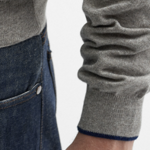 Closeup of Ribbed cuffs & hem