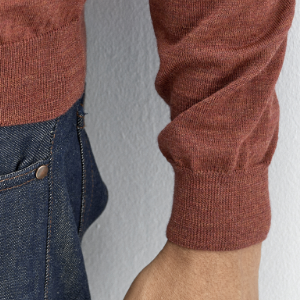 Closeup of Ribbed cuffs & hem