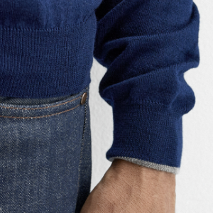 Closeup of Ribbed cuffs & hem