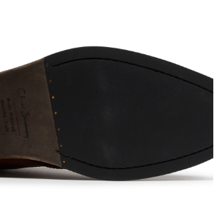 Closeup of Leather sole with rubber forepart