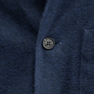 Closeup of Branded horn buttons