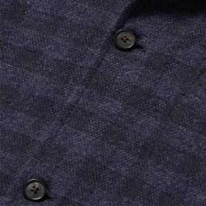 Closeup of Branded horn buttons
