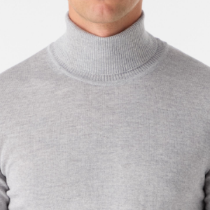 Closeup of Ribbed roll neck