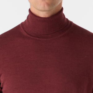 Closeup of Ribbed roll neck