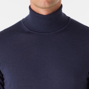 Closeup of Ribbed roll neck