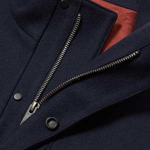 Closeup of Zip & press stuf closure