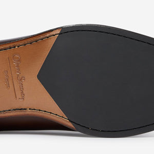 Closeup of Leather sole with rubber forepart