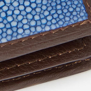 Closeup of Calf leather trim & internal