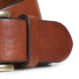 Closeup of One leather keeper