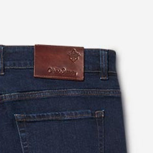 Closeup of Branded leather patch