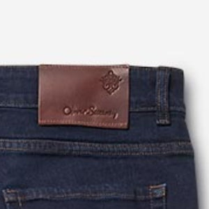 Closeup of Branded leather patch