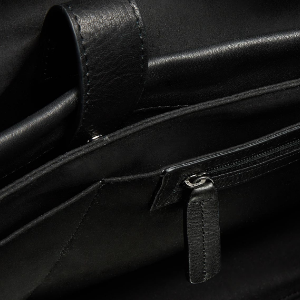 Closeup of 5 internal pockets & dust bag
