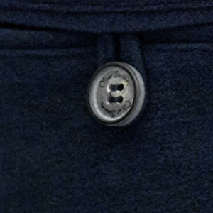 Closeup of Branded horn button