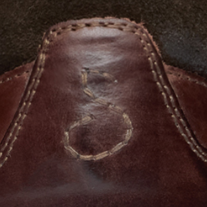 Closeup of Hand-finished calf leather upper