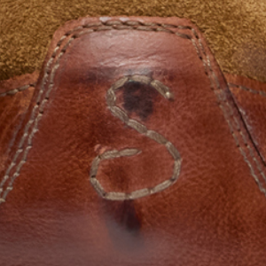 Closeup of Hand-finished calf leather upper