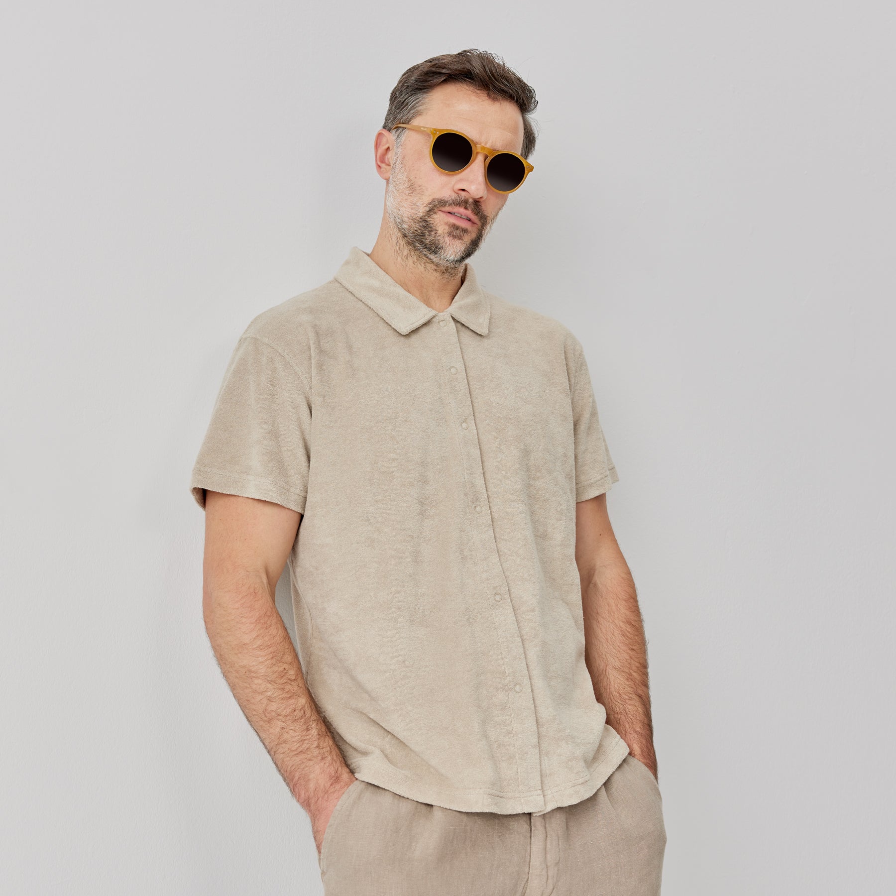 Alston Sand Short Sleeved Shirt | Men's Shirts | Oliver Sweeney