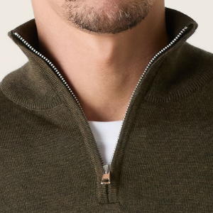 Closeup of Ribbed funnel neck