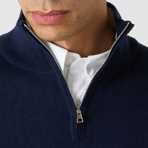 Closeup of Ribbed funnel neck