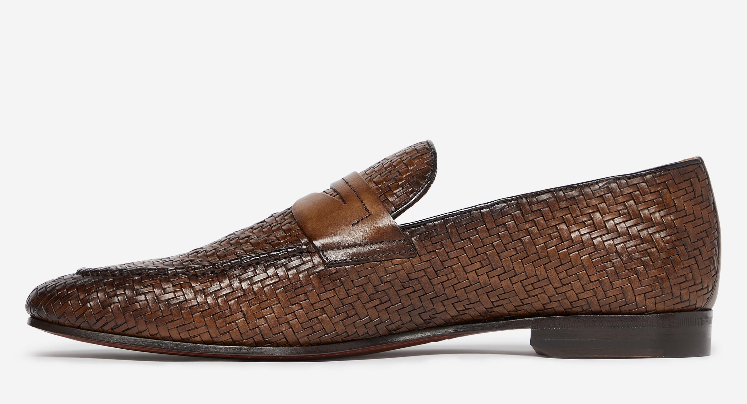 Loafers Woven Leather Slip On Zenith Cognac Woven Leather Loafer