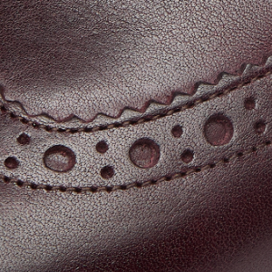 Closeup of Waxed calf leather upper