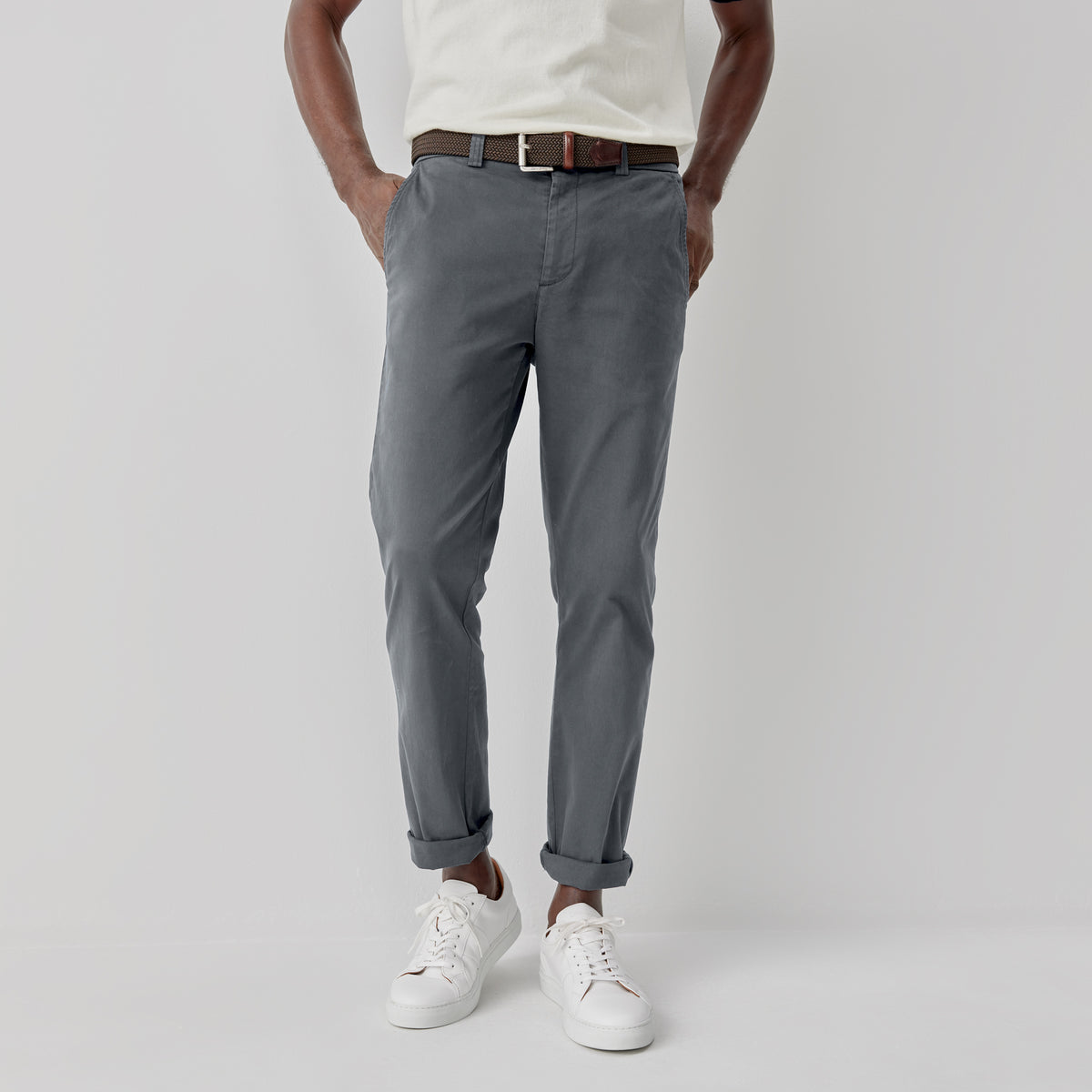 Besterios Slate Cotton Chinos | Men's Chinos | Oliver Sweeney