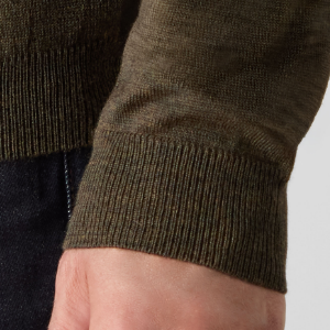 Closeup of Ribbed cuffs & hem