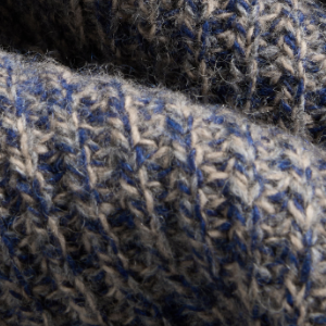 Closeup of 5 gauge knit with a melange twist