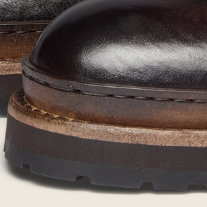 Closeup of Hand-stitched storm welt