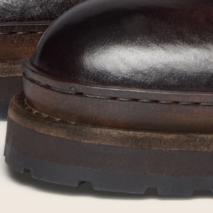 Closeup of Hand-stitched storm welt