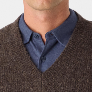 Closeup of V-neck
