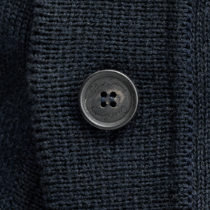 Closeup of Branded horn buttons