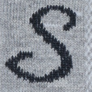 Closeup of Knitted logo detail