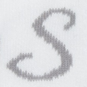 Closeup of Knitted logo detail