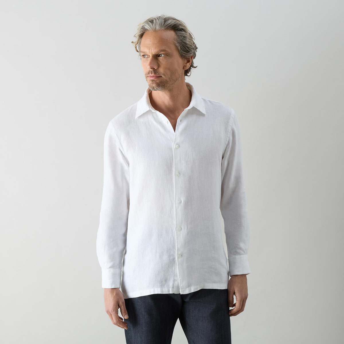 Barnham White Linen Shirt | Men's Shirts | Oliver Sweeney