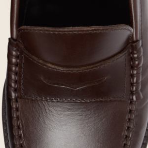 Closeup of Penny loafer saddle