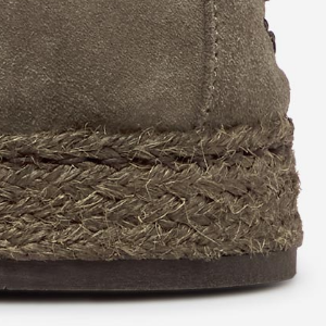 Closeup of Woven jute sole edge