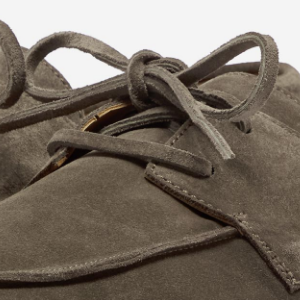 Closeup of Channelled suede lace