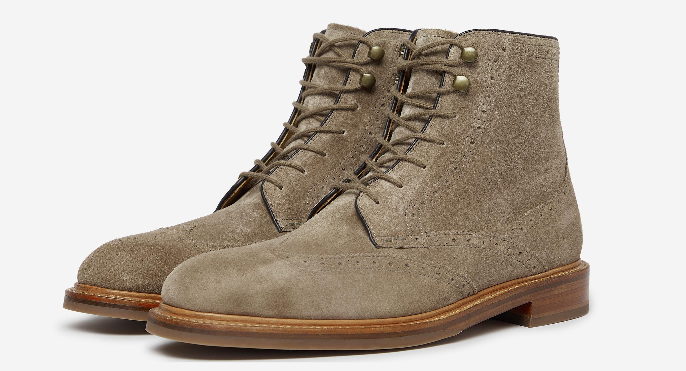 Blackwater Taupe Brogue Boots Men's Boots Oliver Sweeney