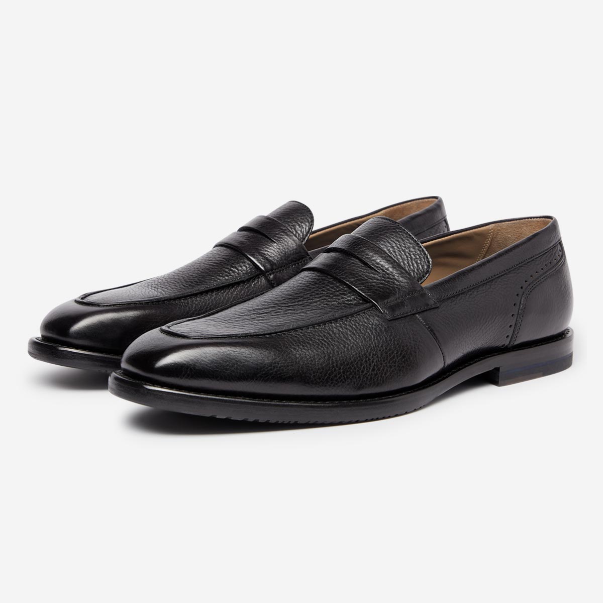 Buckland Black Penny Loafers | Men