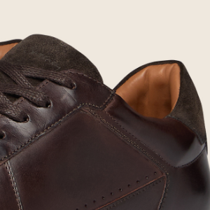 Closeup of Contrast suede heel counter & tongue