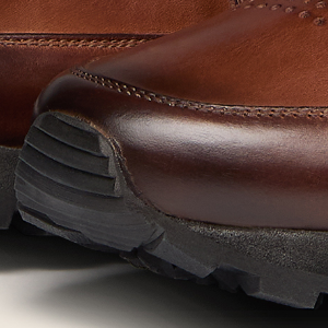 Closeup of Hand-finished calf leather upper