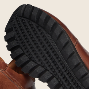 Closeup of Cleated rubber outsole & EVA midsole