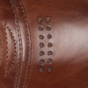 Closeup of Perforated leather quarter