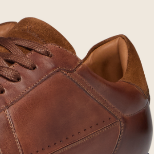 Closeup of Contrast suede heel counter & tongue