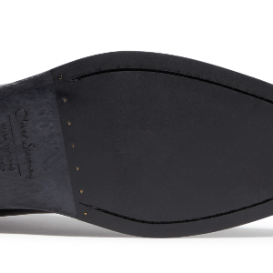 Closeup of Leather sole with rubber forepart