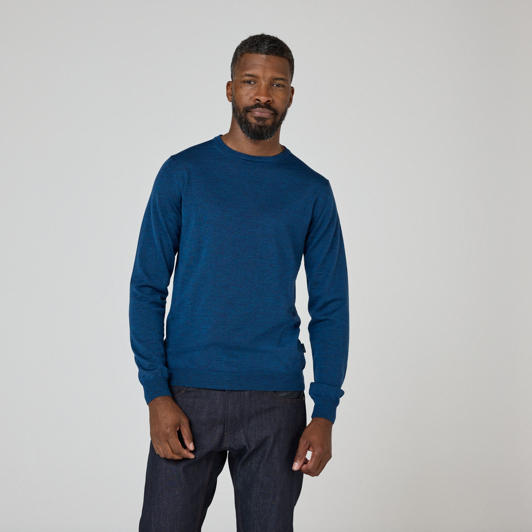 Camber Petrol Wool Jumper Men's Knitwear Oliver Sweeney