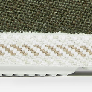 Closeup of Woven jute sole edge