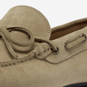 Closeup of Channelled suede lace