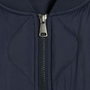Closeup of Polished metal double zip