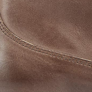Closeup of Hand-finished calf leather upper